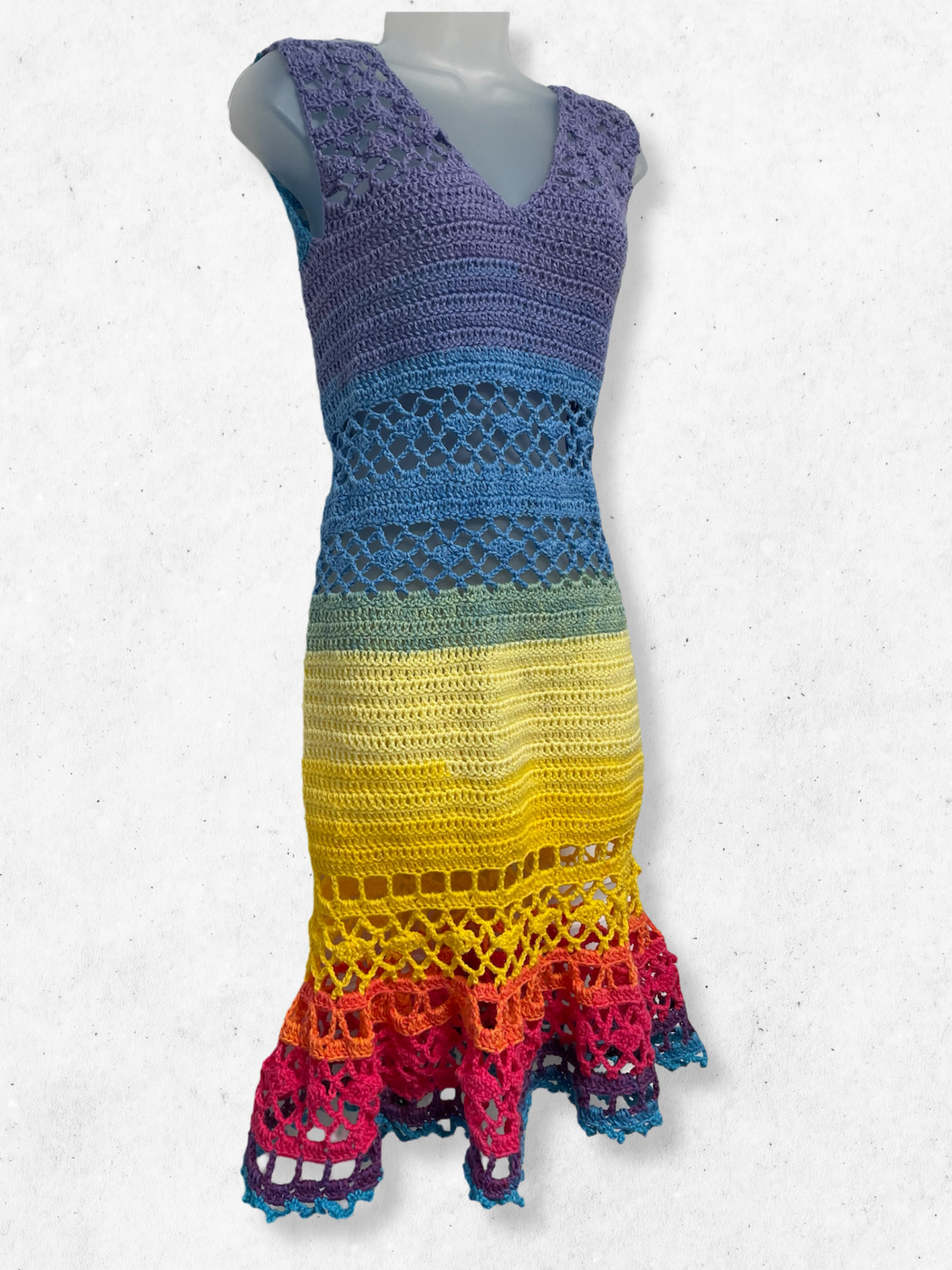 Rainbow Custom Morticia Wedding Dress