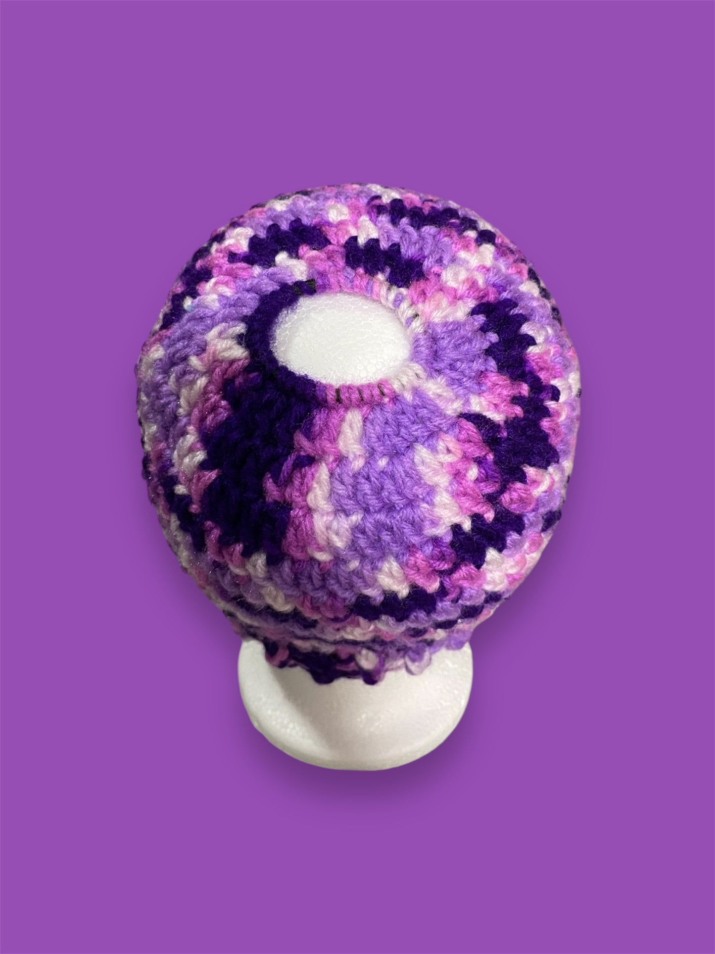 Purple Messy Bun Hat