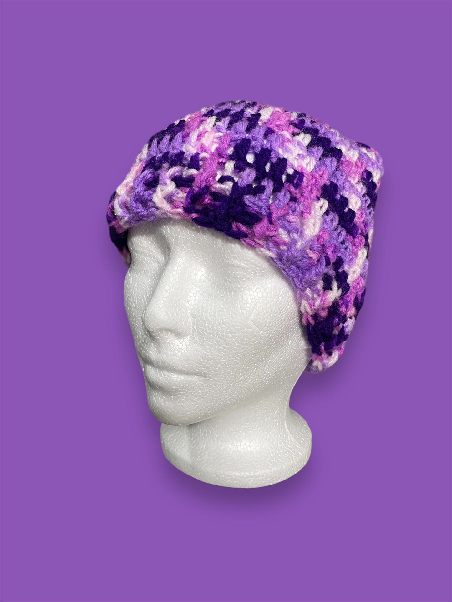 Purple Messy Bun Hat