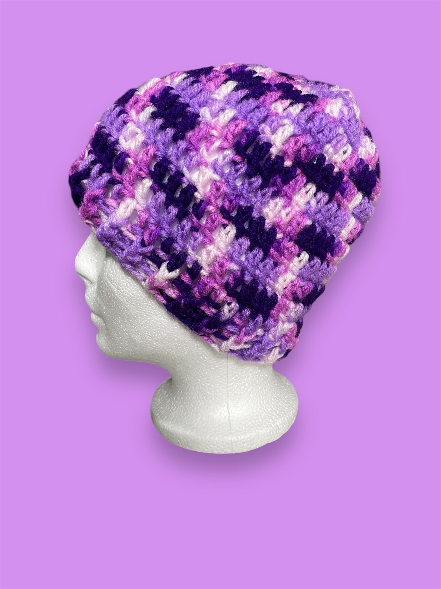 Purple Messy Bun Hat