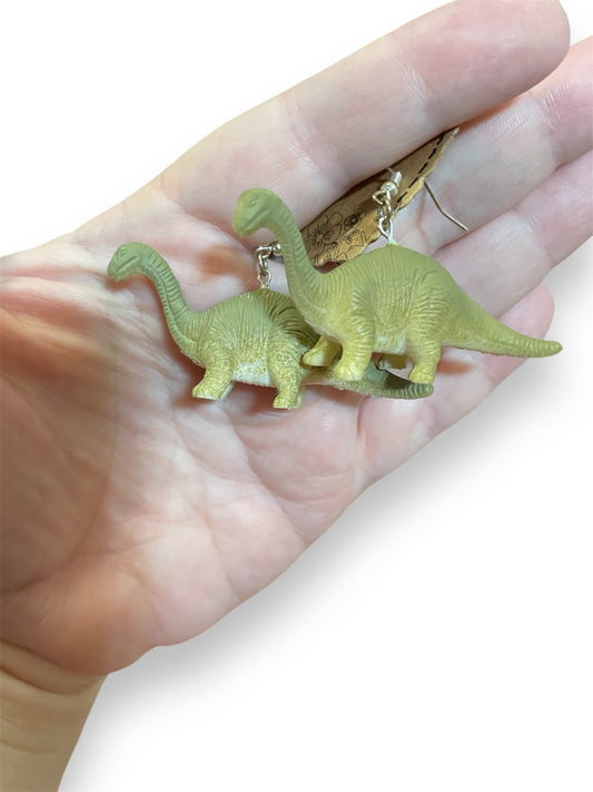 Green Dino Earrings