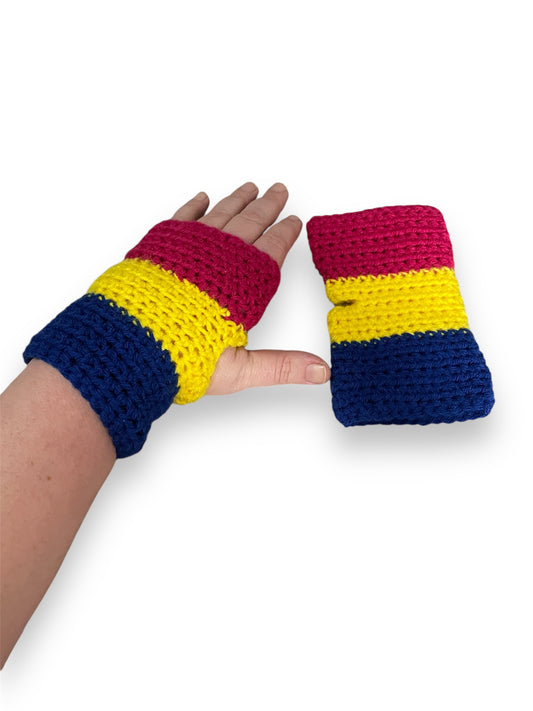 Pan Pride Fingerless Gloves