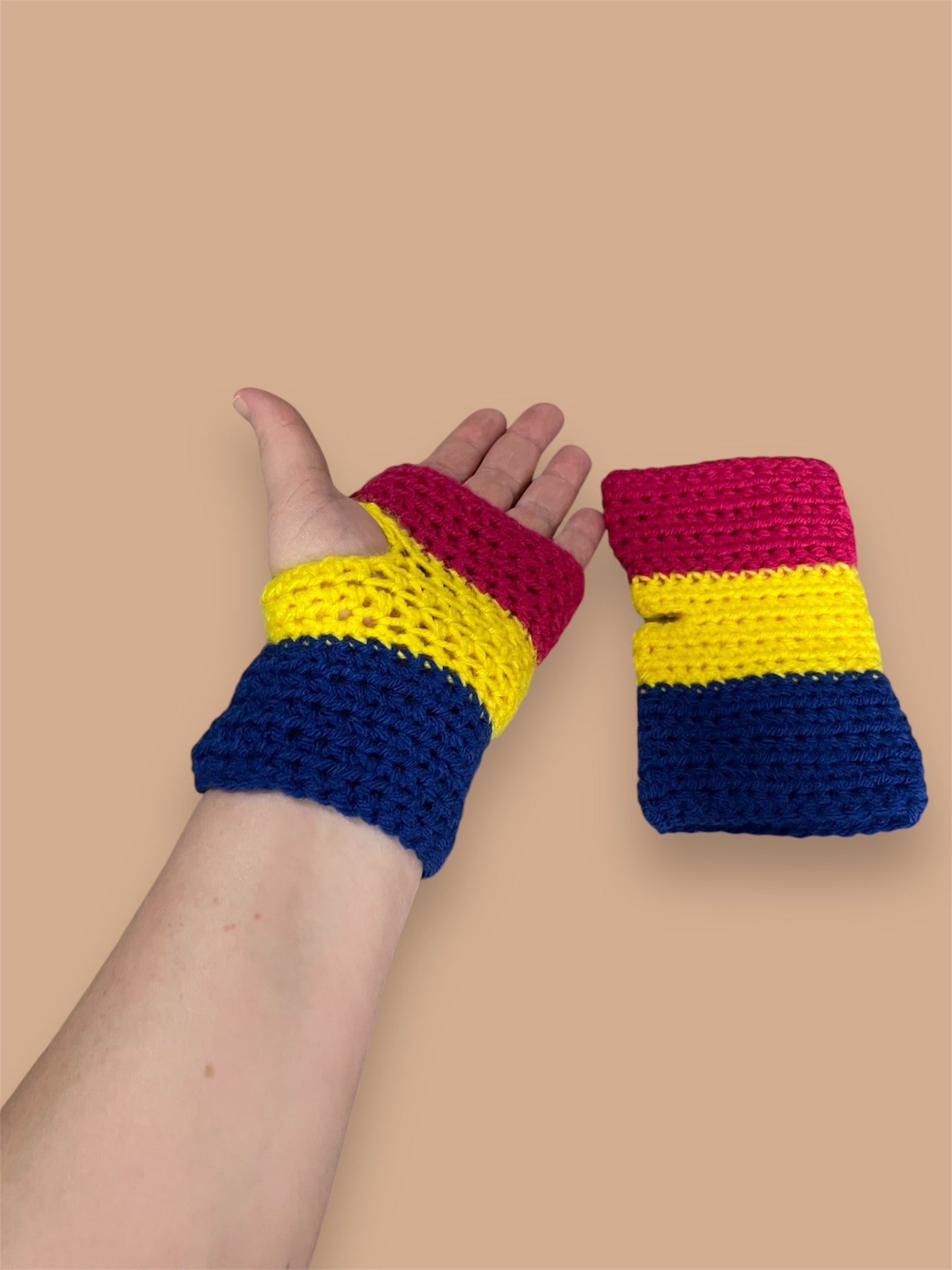 Pan Pride Fingerless Gloves