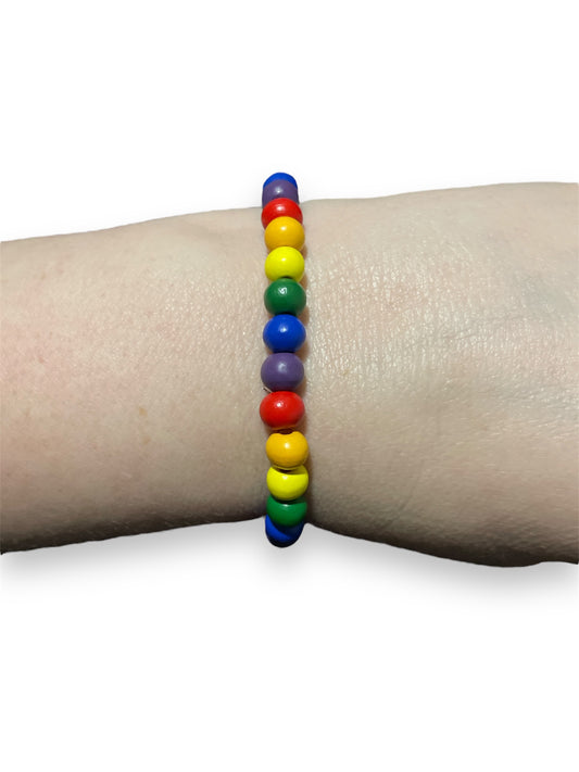 Pride Wood Bead Bracelet